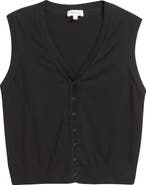Mavi Jeans Button Front Cotton Sweater Vest