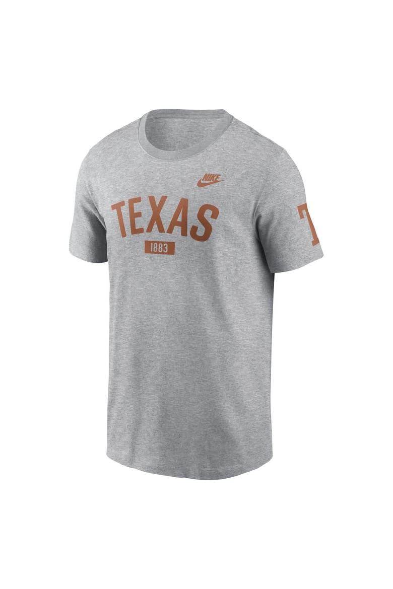 Men's Nike Heather Gray Texas Longhorns Legacy Arch T-Shirt, Alternate, color, Heather Gray