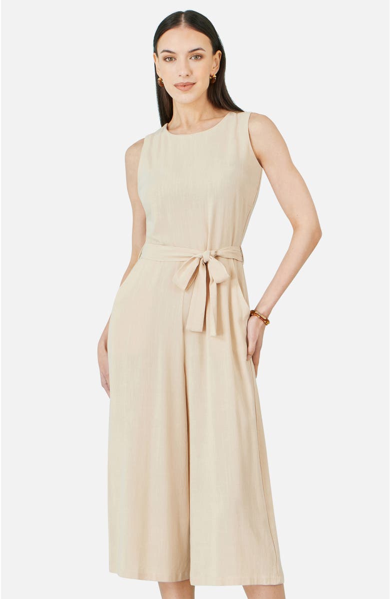 Yumi Viscose Culotte Jumpsuit, Main, color, Natural