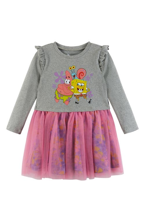 Andy & Evan Kids' SpongeBob Tulle Tutu Dress in Grey/Pink 