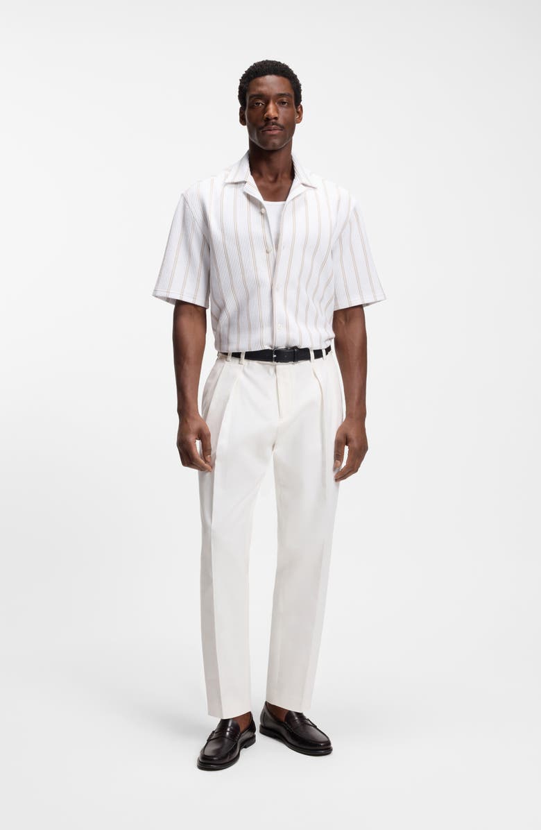 BOSS Lars Relaxed Fit Camp Shirt, Alternate, color, White