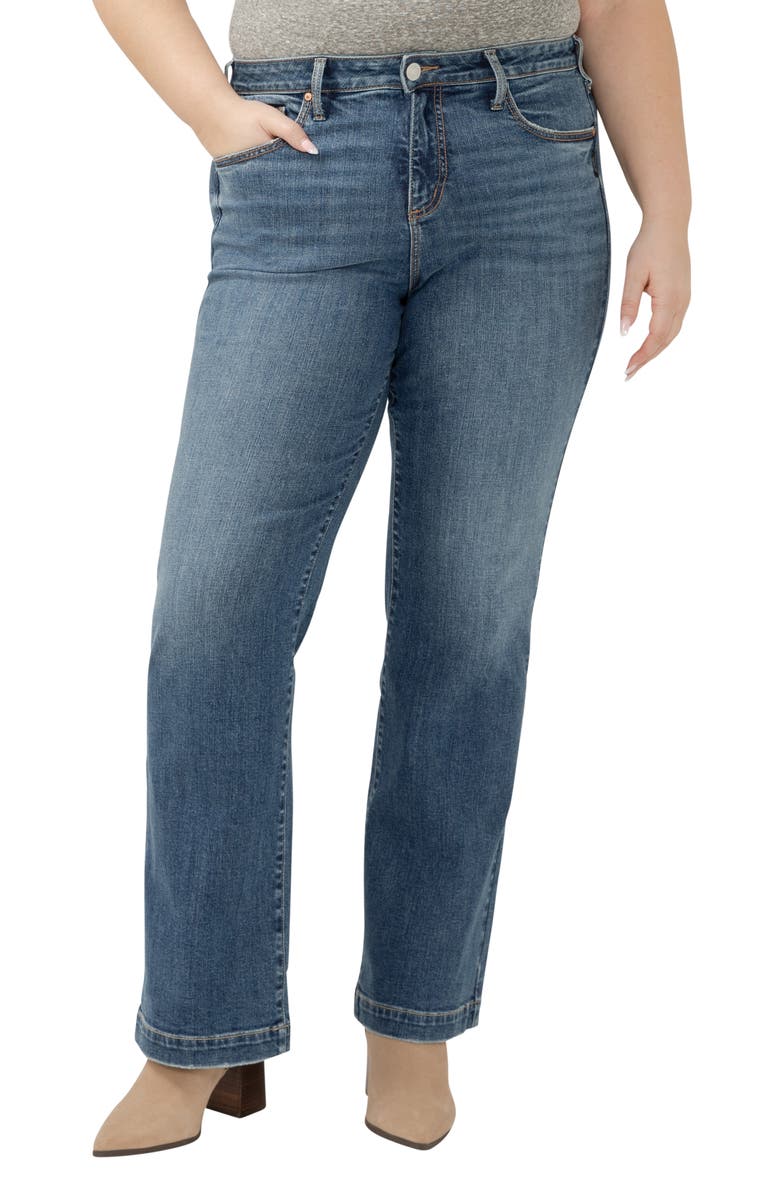 Silver Jeans Co. Avery Curvy Relaxed Straight Leg Trouser Jeans, Main, color, Folk