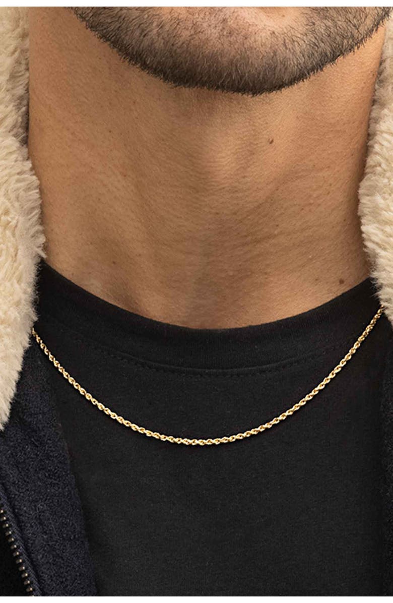 Oradina Men's Titan Rope Chain in 14K Gold, Alternate, color, 14K Yellow Gold