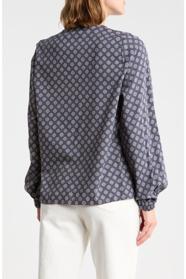 Long Sleeve Vera Blouse, Alternate, color, ICE NAVY BLUE/ WHITE