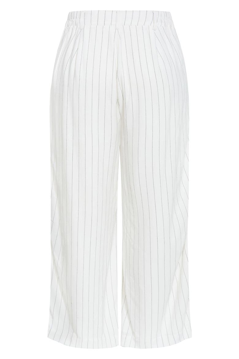 Eva Stripe Wide Leg Pants, Alternate, color, IVORY/ BLACK