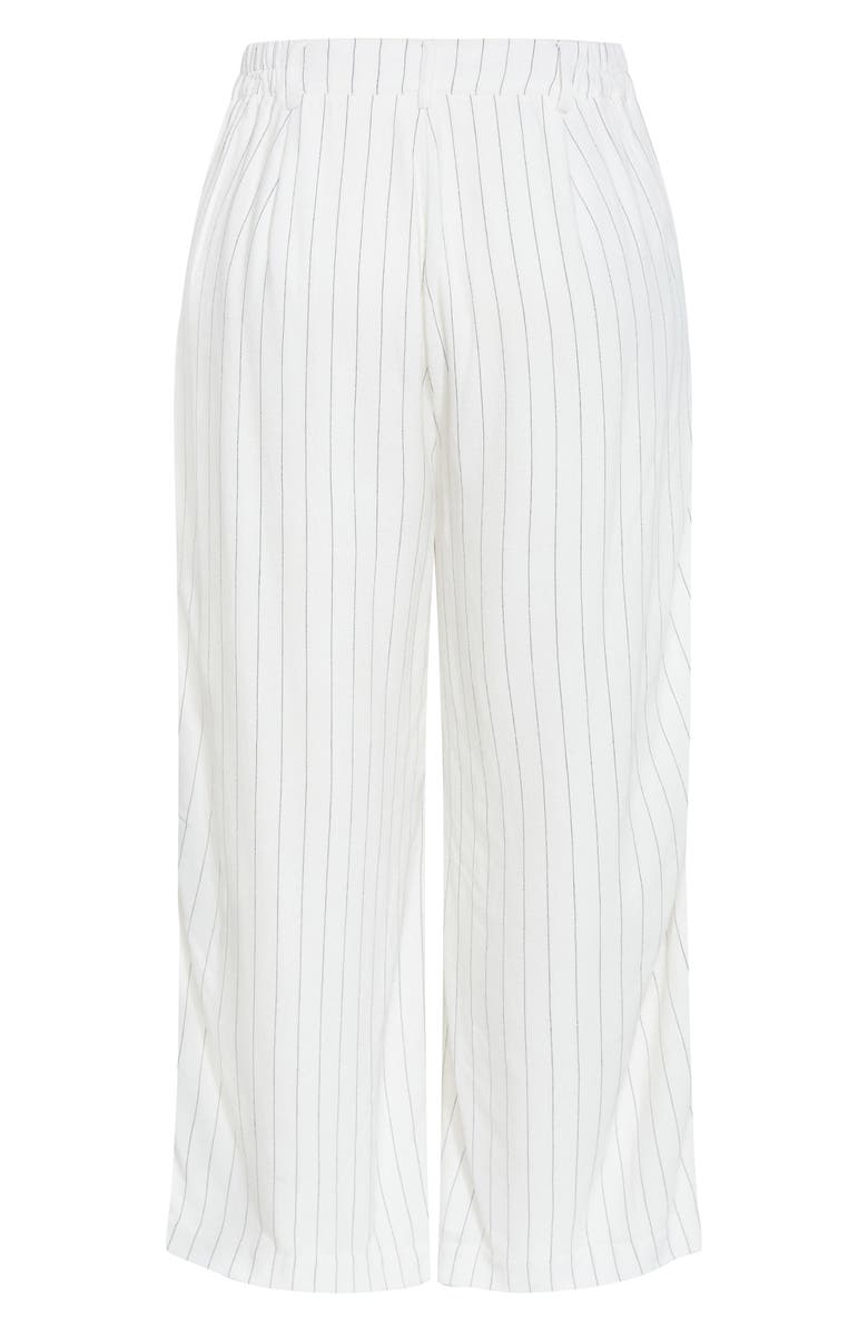 City Chic Eva Stripe Wide Leg Pants, Alternate, color, Ivory/ Black