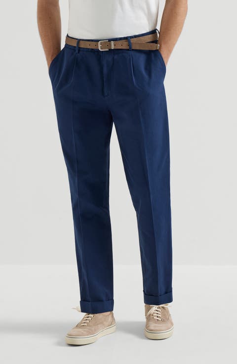 Gabardine garment dyed trousers