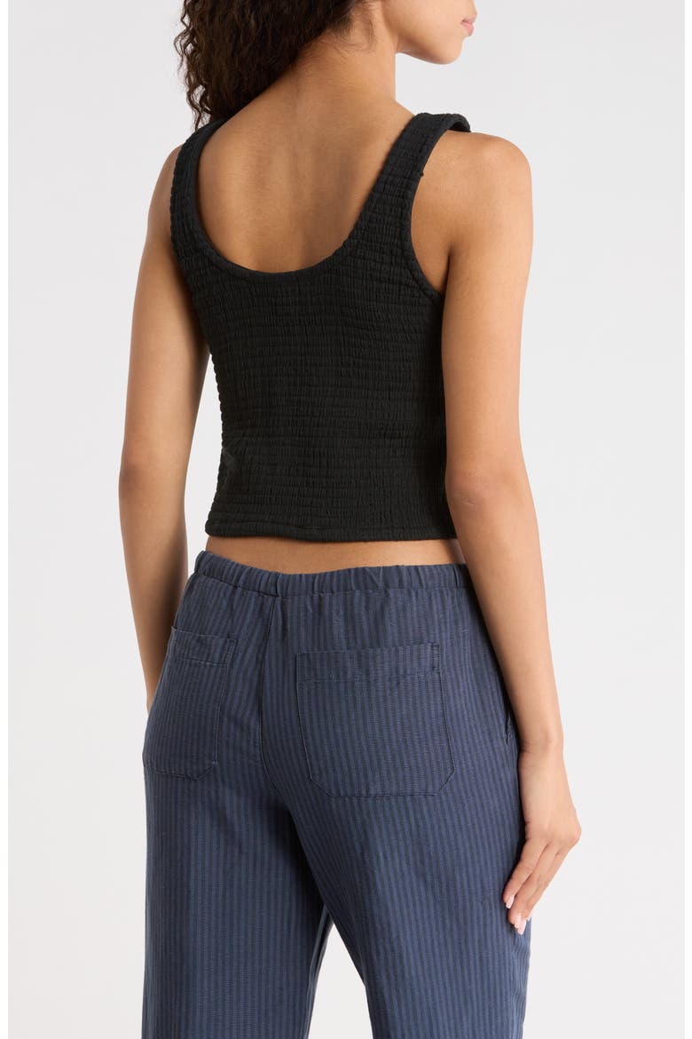 Coralina Crop Cotton Rib Tank, Alternate, color, BLACK
