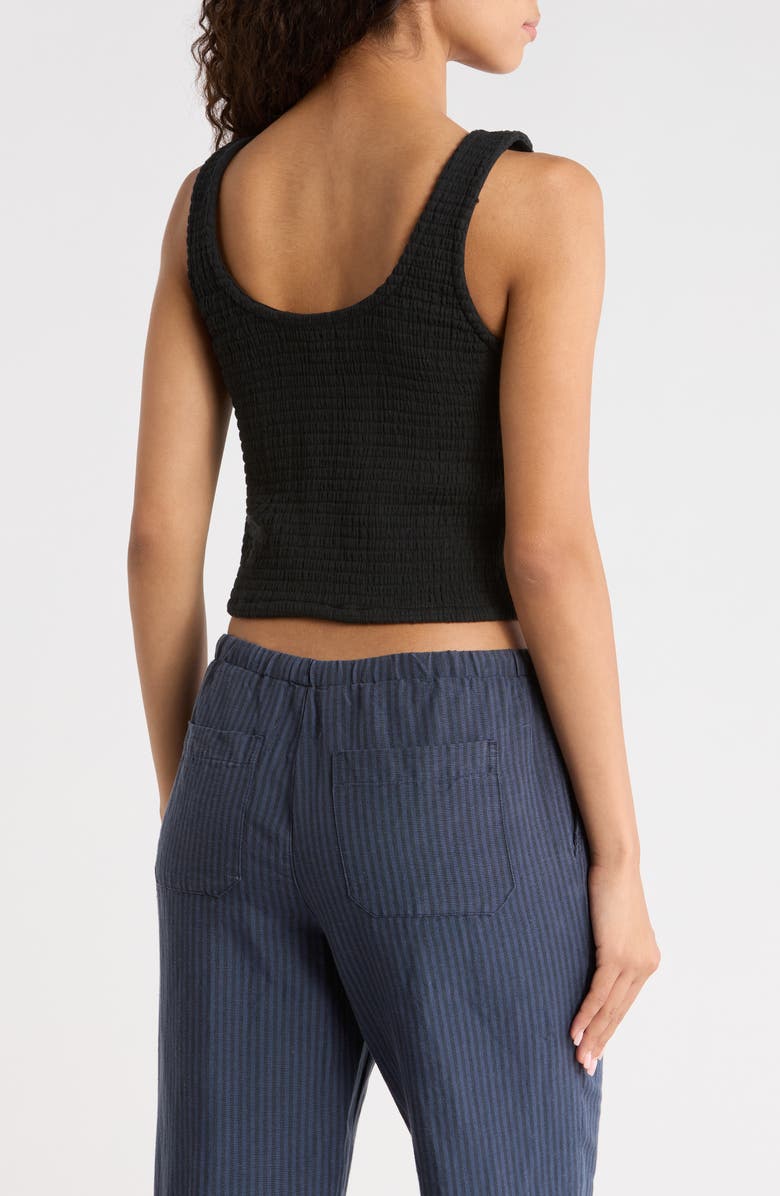 Marine Layer Coralina Crop Cotton Rib Tank, Alternate, color, Black