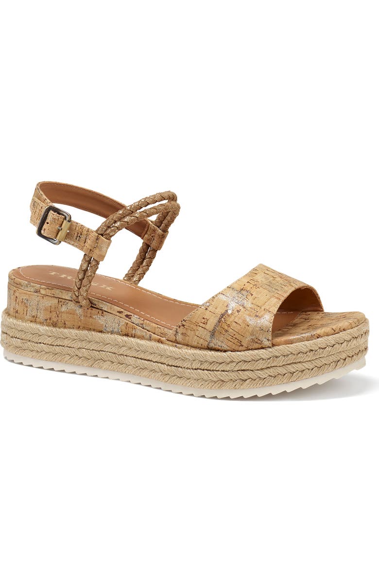 Trask Christine Metallic Espadrille Platform Sandal, Main, color,