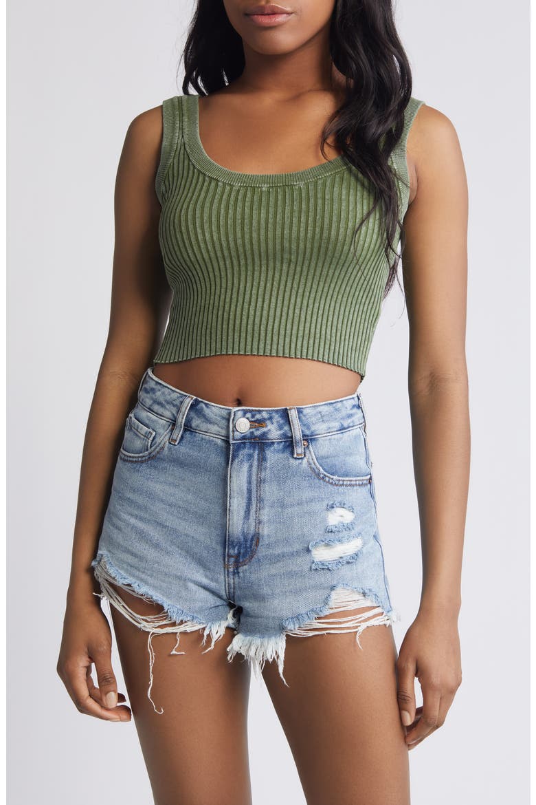 Taylor Crop Sweater Tank, Main, color, BRONZE GREEN
