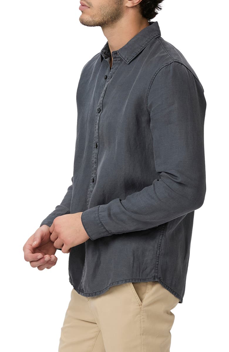 PAIGE Peters Linen & Lyocell Button-Up Shirt, Alternate, color, Vintage Ocean Floor