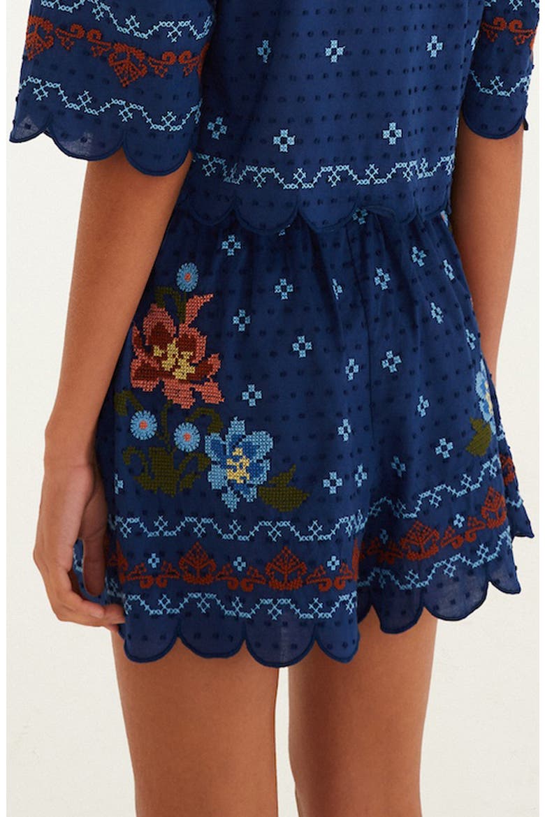 Stitched Garden Cover-Up Shorts, Alternate, color, DARK BLUE