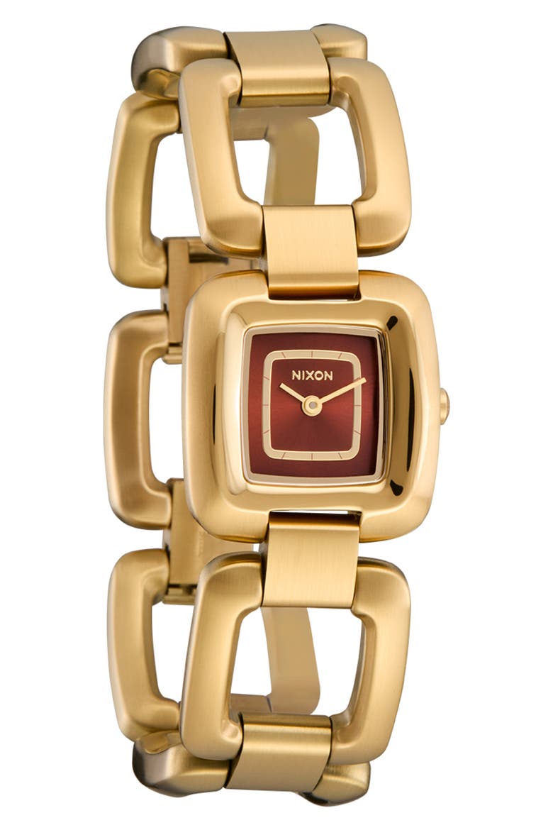 The Sisi Bracelet Watch, 24mm, Alternate, color, ALL GOLD / COGNAC
