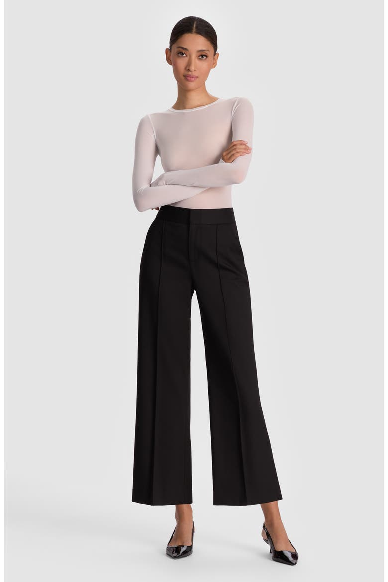 Dylan High Waist Ankle Wide Leg Pants, Alternate, color, BLACK