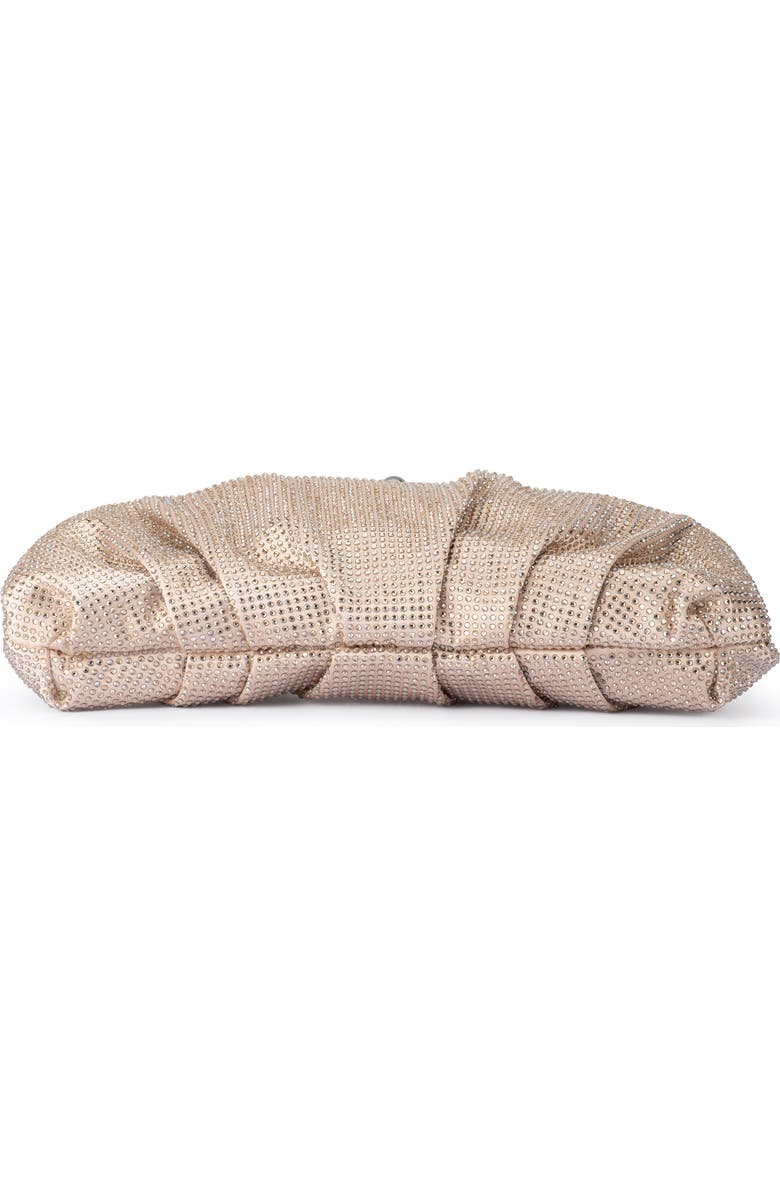 Olga Berg Aria Gathered Satin Frame Clutch, Alternate, color, Natural