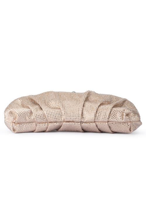 Olga Berg Aria Gathered Satin Frame Clutch In Natural