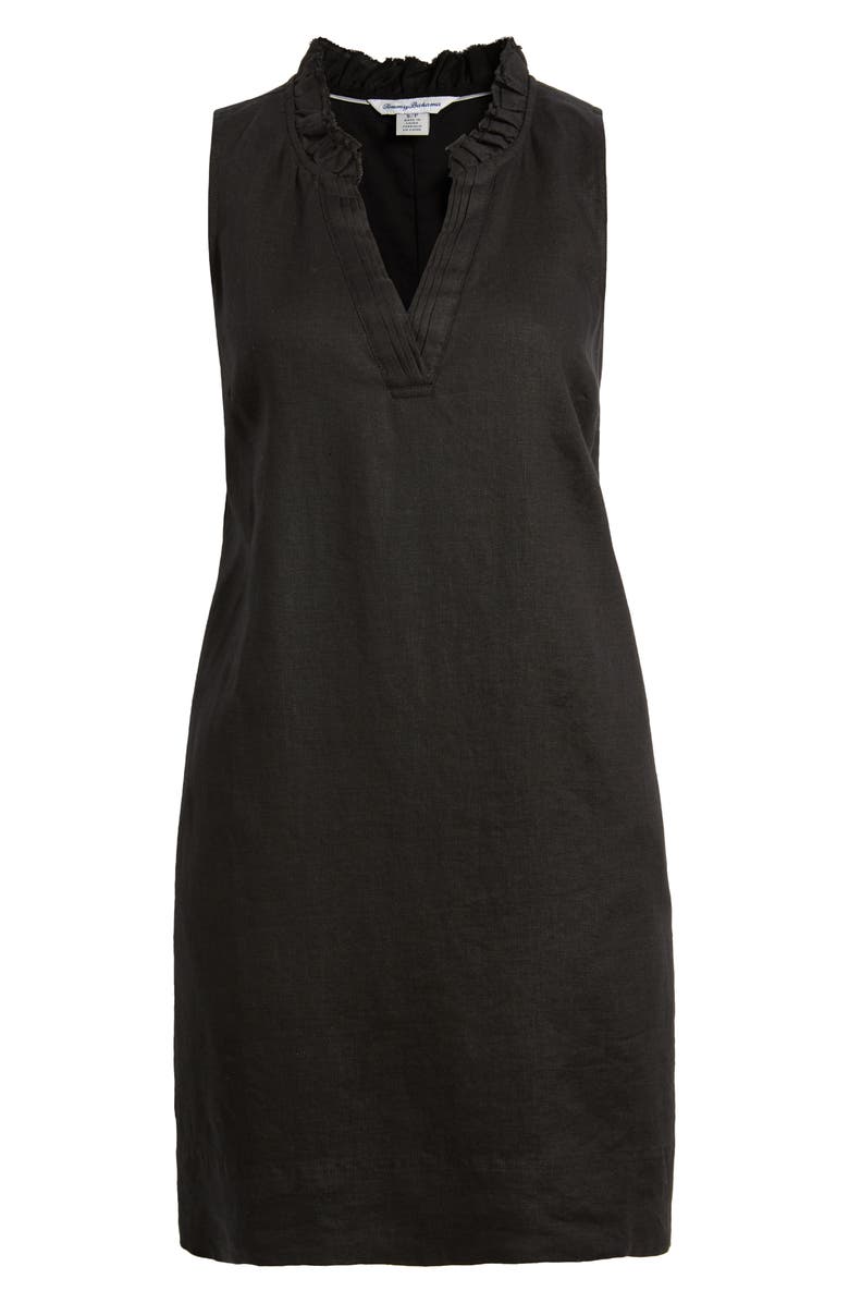 Tommy Bahama Two Palms Double Ruffle Linen Dress, Alternate, color, Black