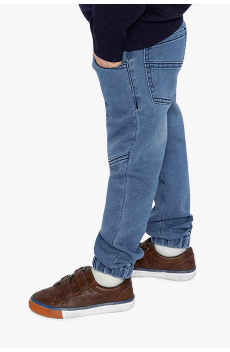 Deux par Deux Elastic Cuffs Relaxed French Terry Denim Jogger Pants, Alternate, color,