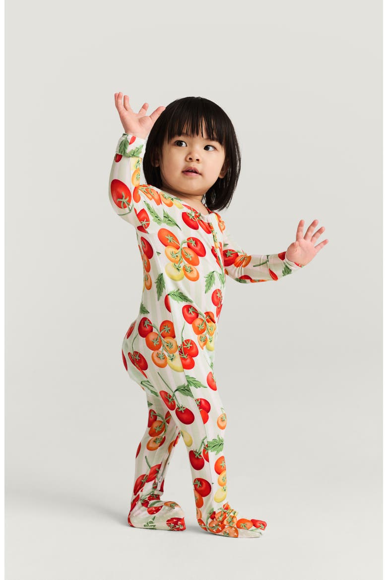 Print Convertible One-Piece Footie, Alternate, color, GREEN