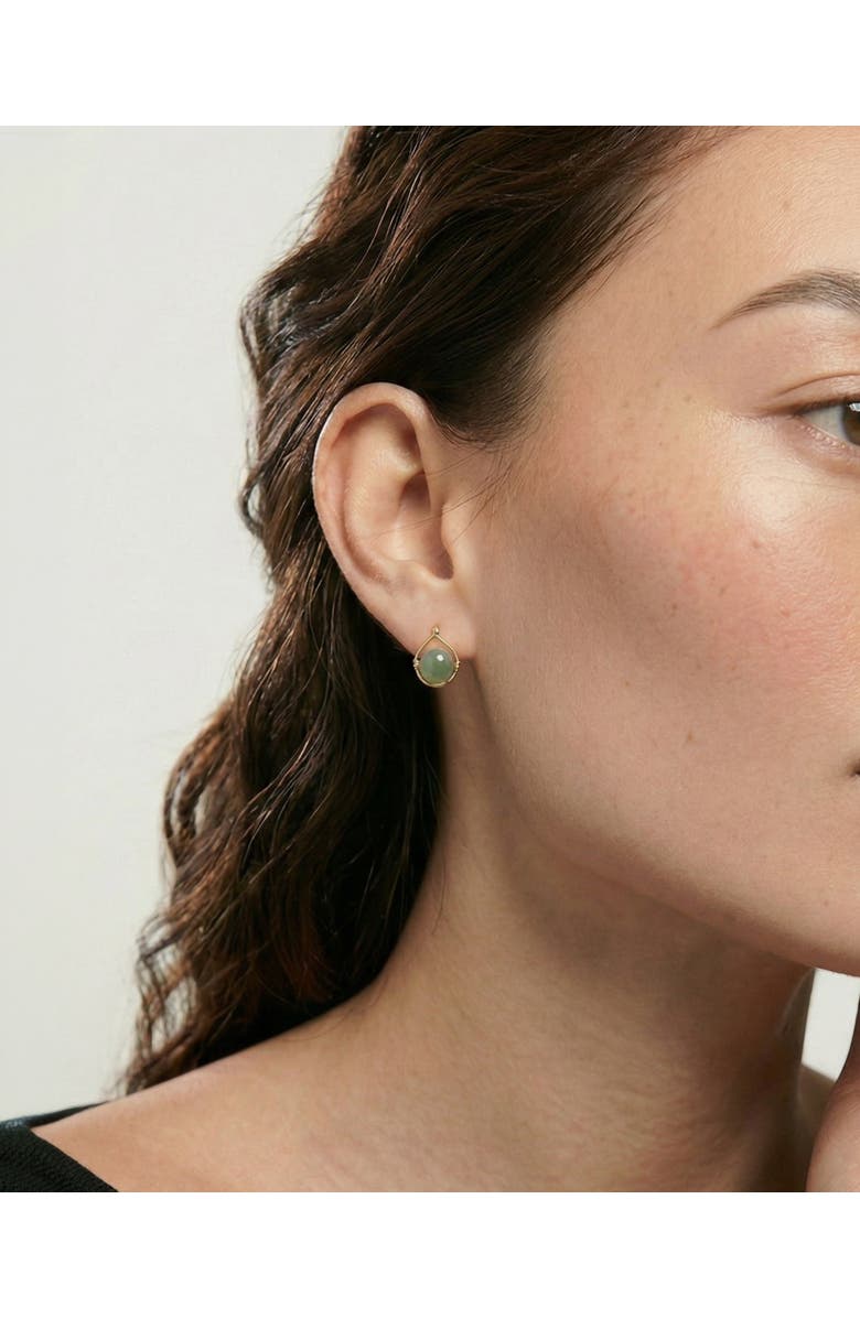 seree Sydney Green jade bead stud earrings, Alternate, color,