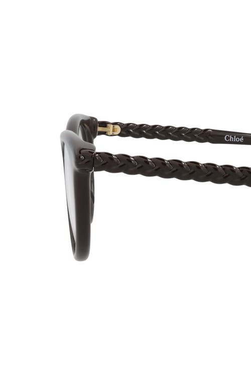 Chloé Core 49mm Cat Eye Optical Glasses In Brown Brown