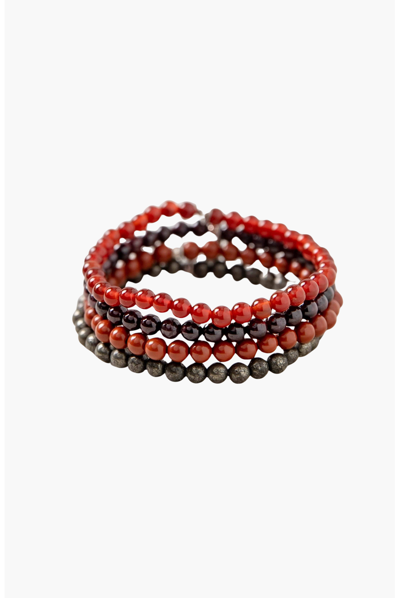 Aries Bracelet Set, Main, color, Black / Red