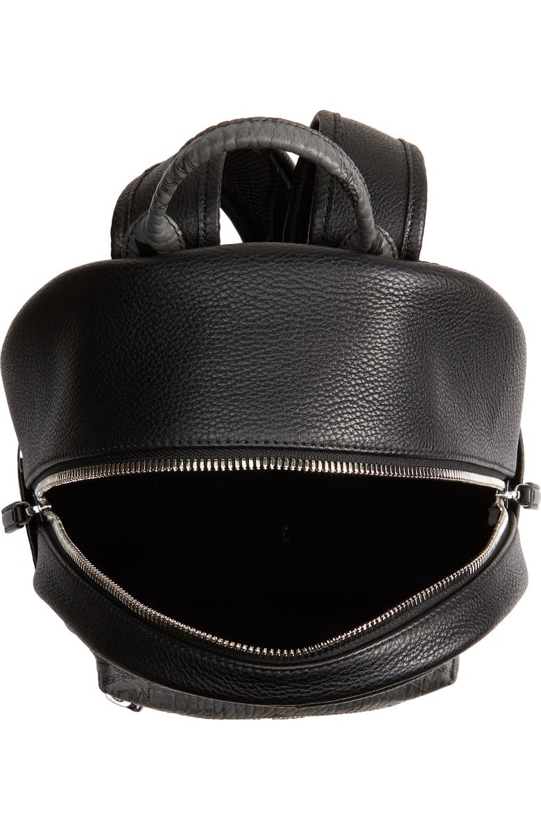 MCM Small Leather & Visetos Canvas Backpack, Alternate, color,