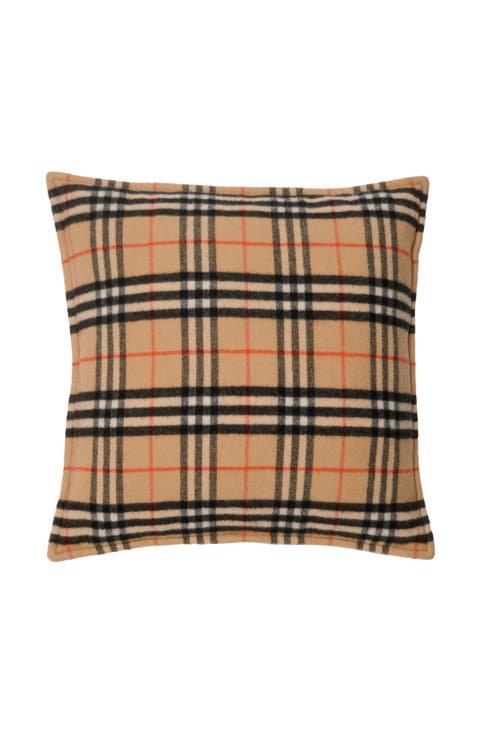 Check Wool Cashmere Cushion