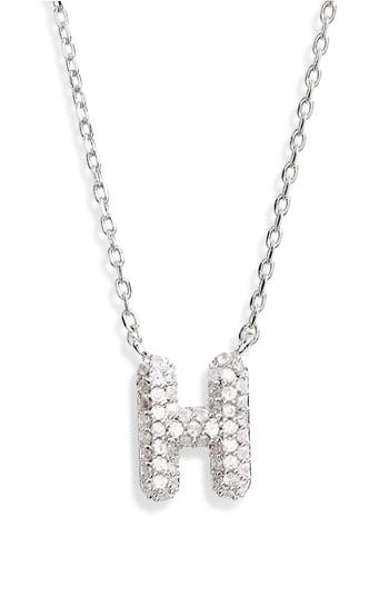 Leith Cubic Zirconia Initial Pendant Necklace