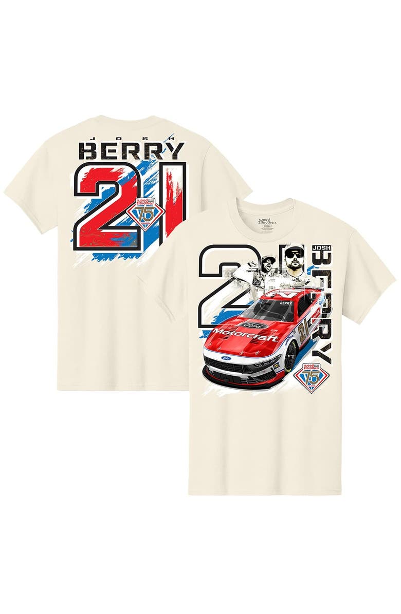 E2 APPAREL Men's Natural Josh Berry Motorcraft Car T-Shirt, Alternate, color, Natural