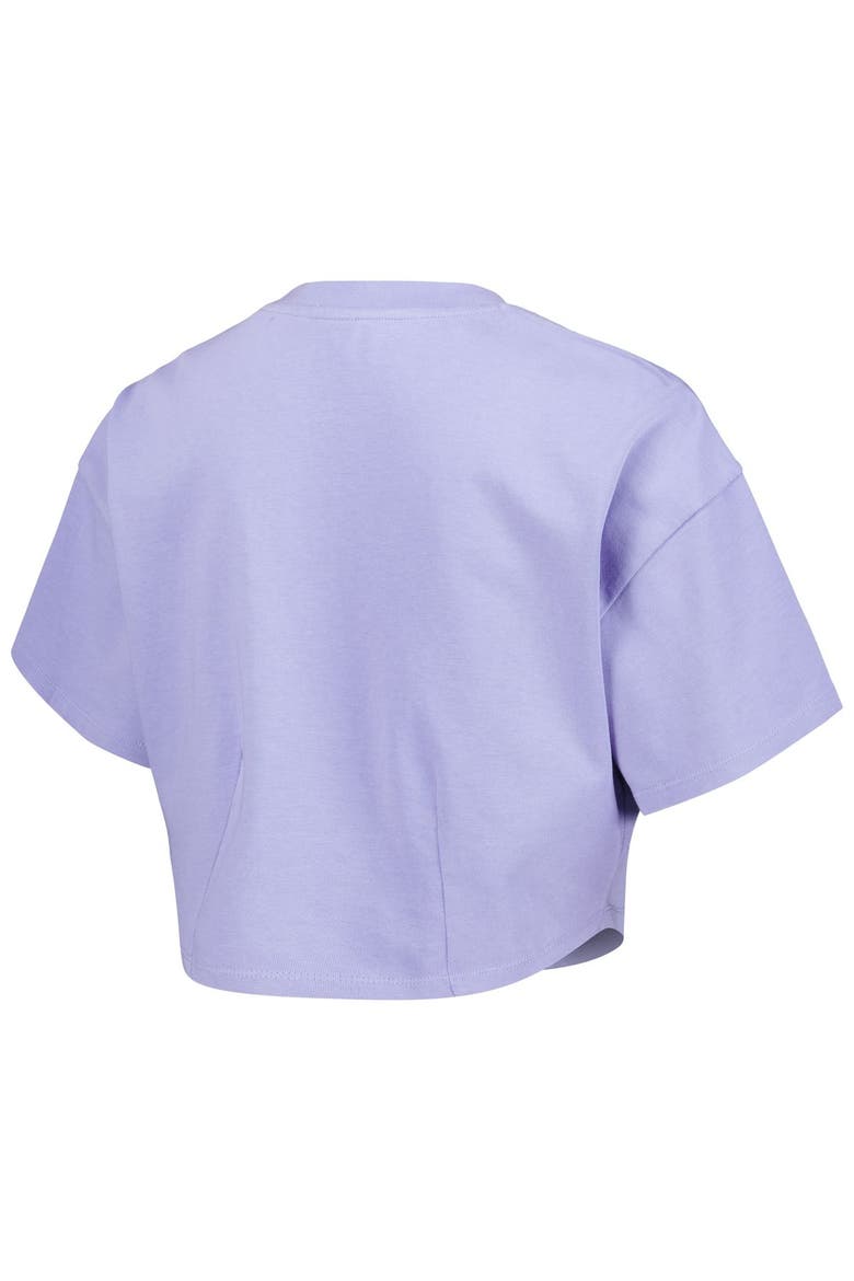 Men's Lusso Purple Los Angeles Lakers Nola Faded Tonal Cropped T-Shirt, Alternate, color, Purple