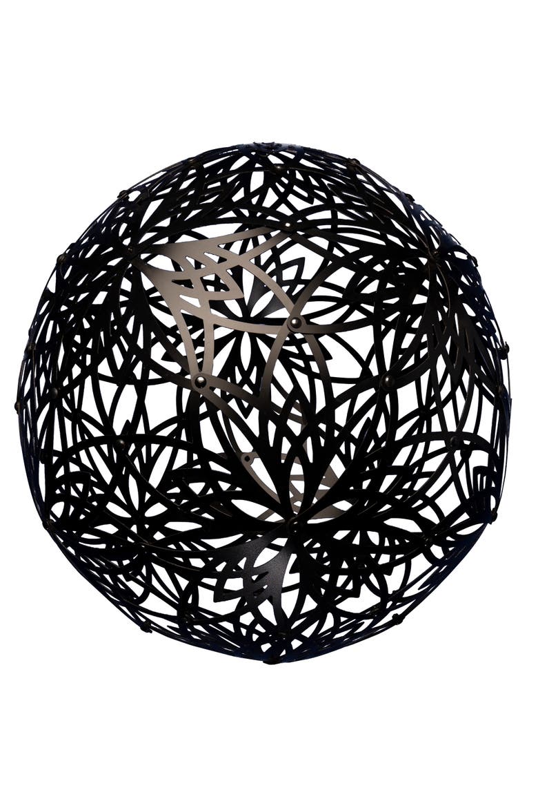 18" Solar Lotus Light Black Outdoor Hanging Décor, Main, color, Multicolored