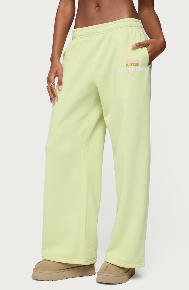 EDIKTED Match Lover Straight Lrg Sweatpants, Alternate, color, Green