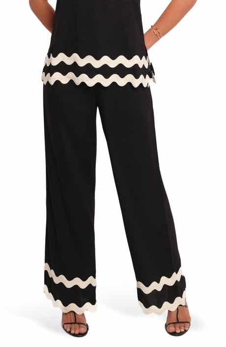 Petal & Pup Taliah Rickrack Trim Wide Leg Pants