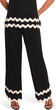 Petal & Pup Taliah Rickrack Trim Wide Leg Pants