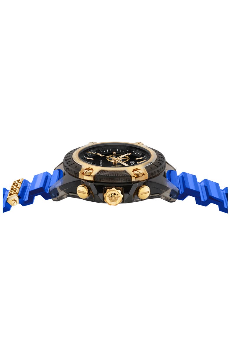 Icon Active Silicone Strap Watch, 44mm, Alternate, color, BLACK