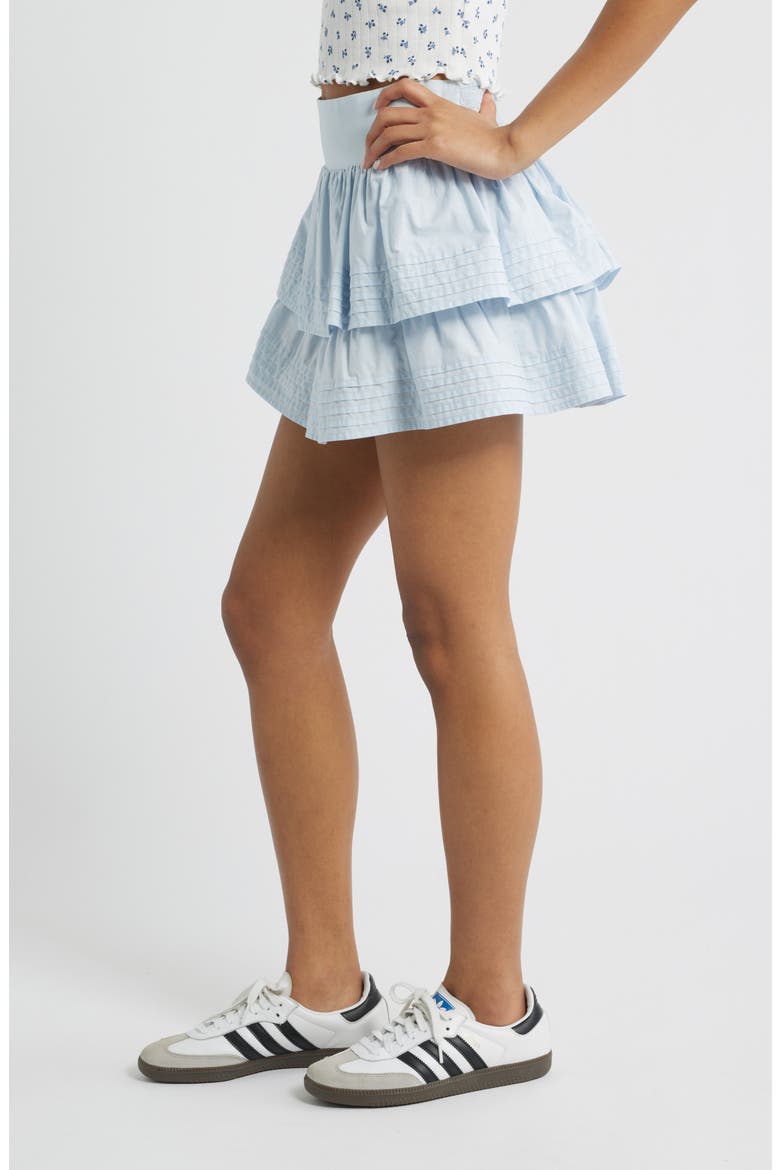 Tiered Ruffle Cotton Miniskort, Alternate, color, BLUE BIRD