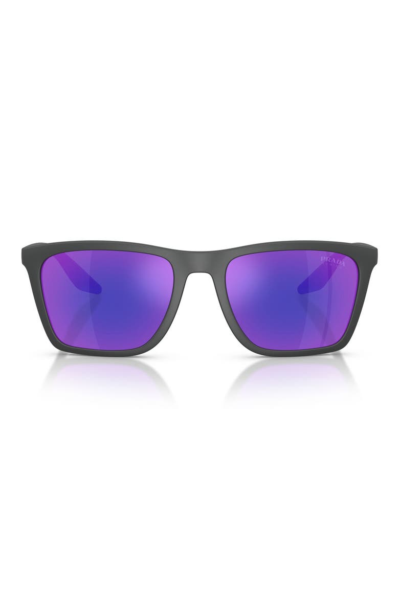 56mm Pillow Sunglasses, Main, color, RUBBERED GREY / BLUE VIOLET