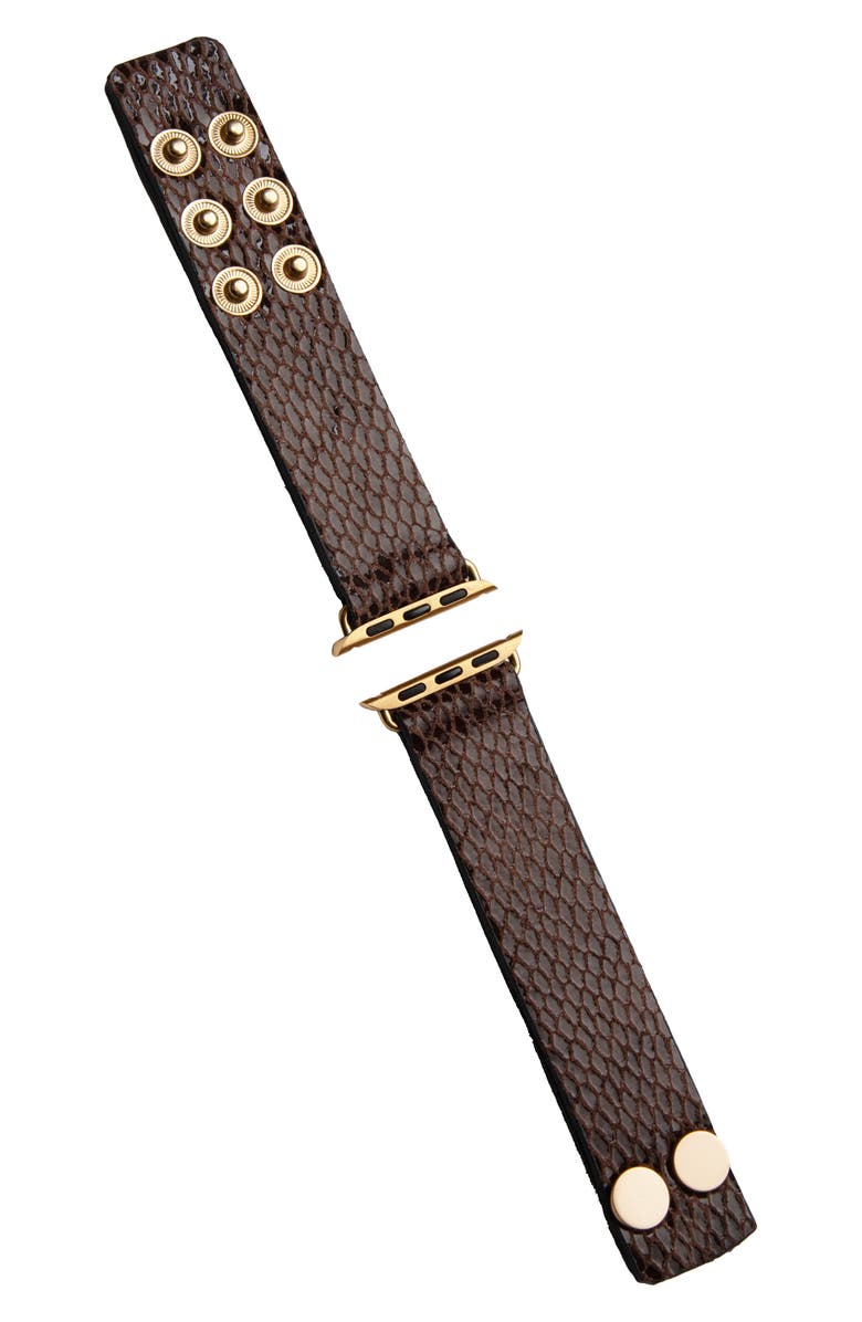 SAACHI Fish Scale Embossed Leather Apple Watch<sup>®</sup> Watchband, Main, color,