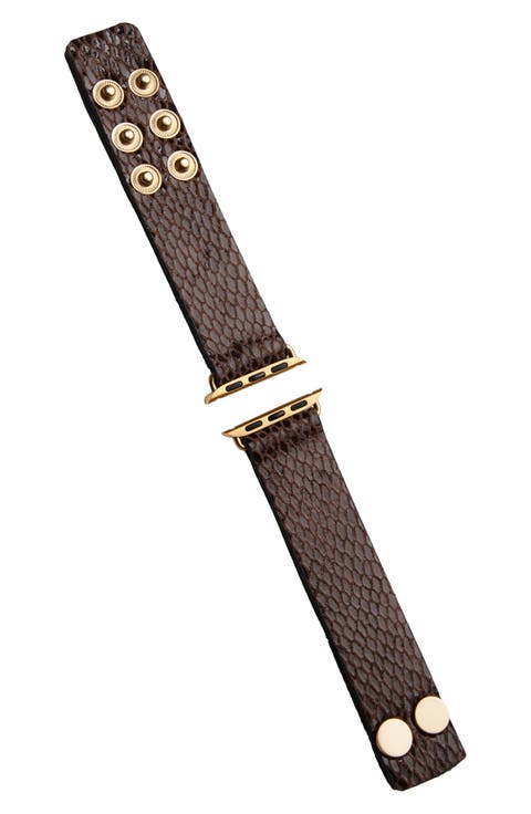 Fish Scale Embossed Leather Apple Watch® Watchband