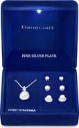 Danecraft Imitation Pearl Pendant Necklace & Earrings Set