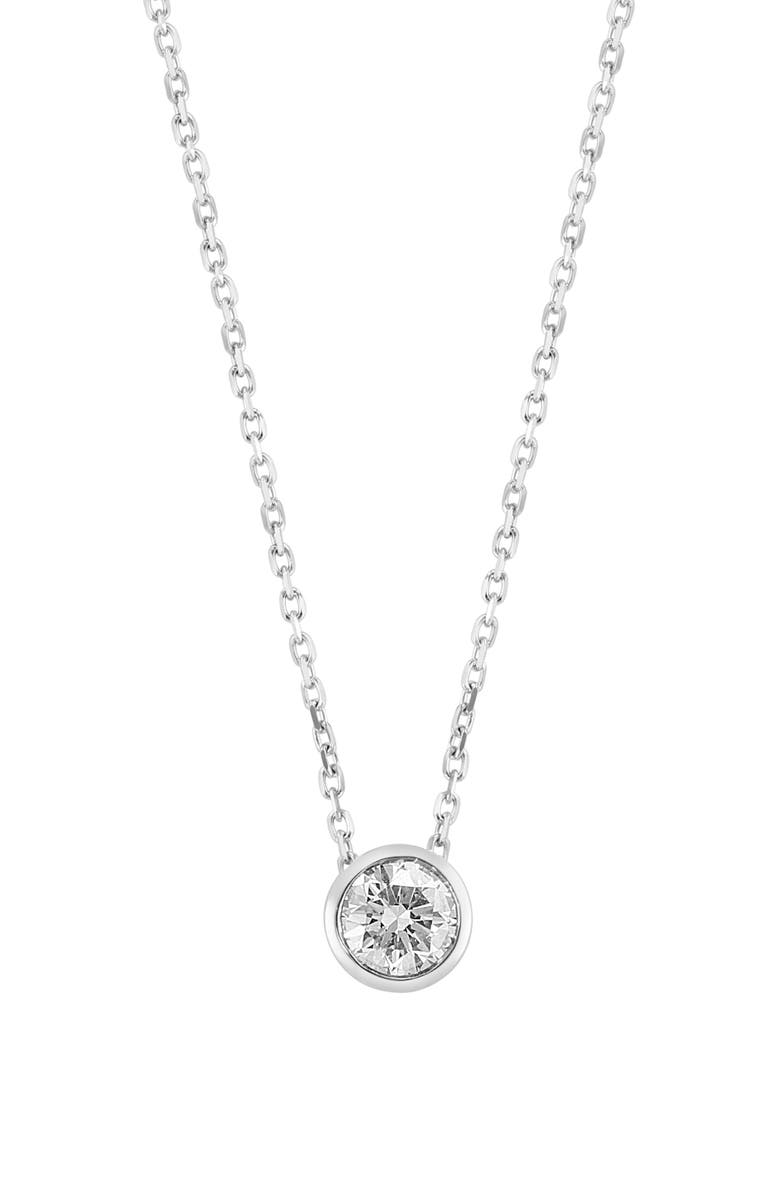 EFFY 14K White Gold Lab Grown Diamond Pendant Necklace - 0.26ct, Main, color,