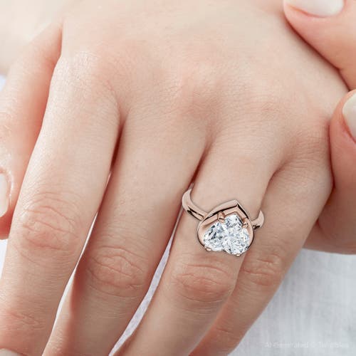 Bliss Diamond Certified 2 1/2ct Heart Diamond Button Engagement Ring 14k Gold Or Pt Lab Grown In Gold