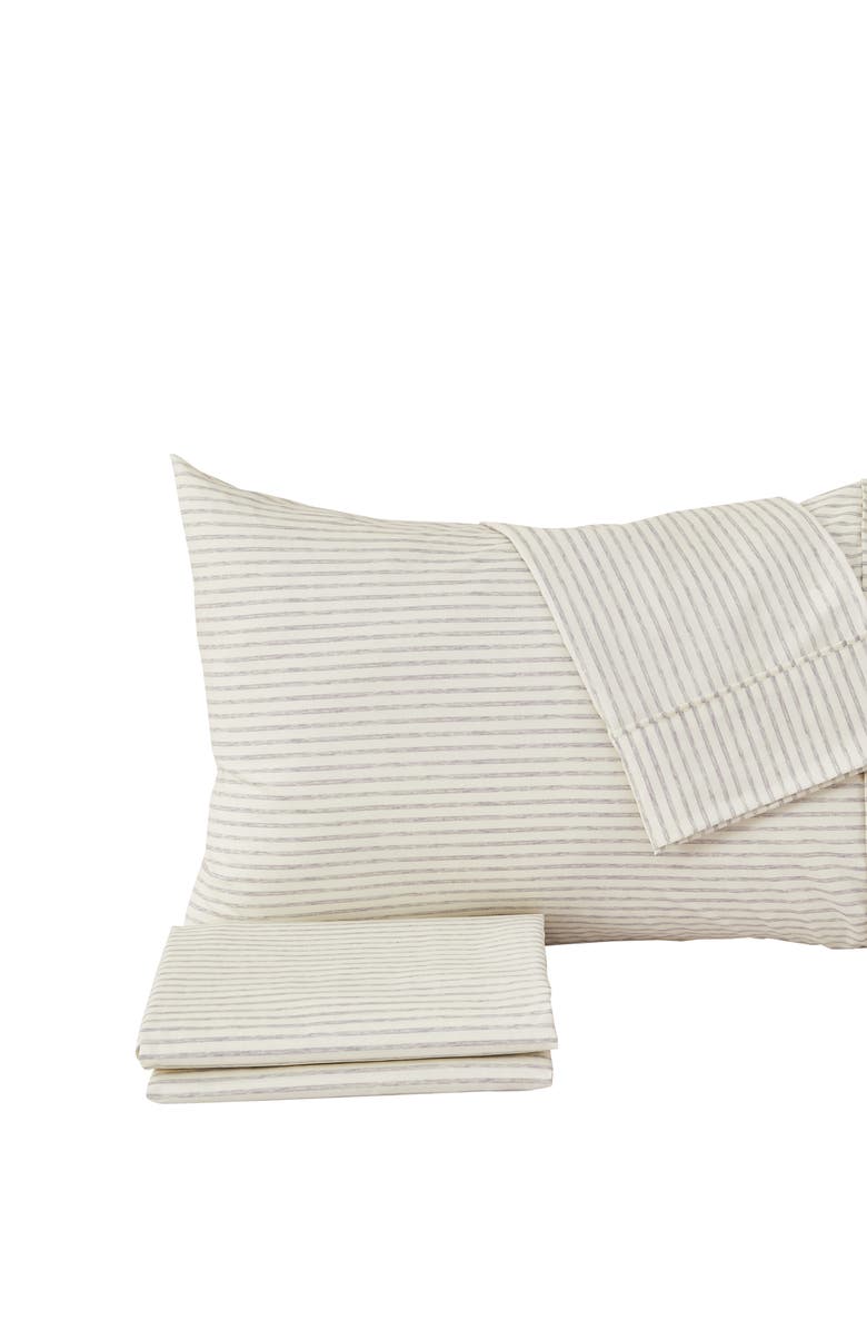 Woven & Weft Stripe Microfiber Sheet Set, Alternate, color, Light Grey