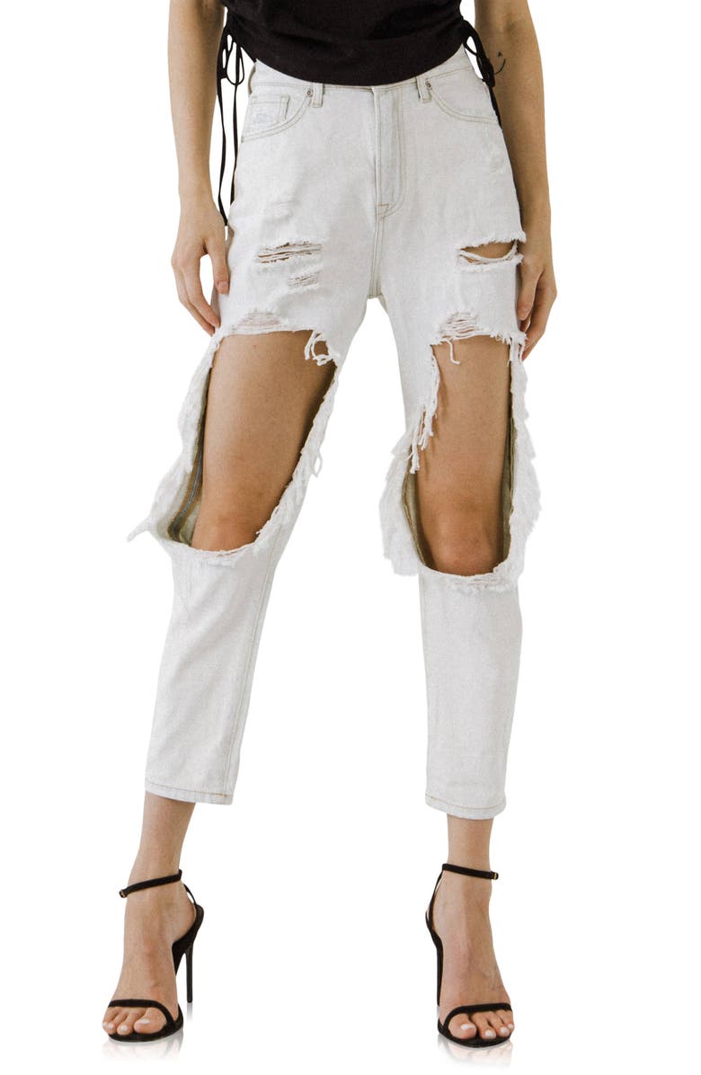 Grey Lab Distressed Jeans, Main, color, Light Denim