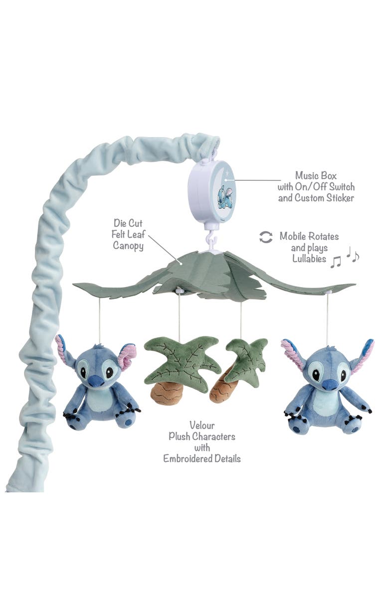 Bedtime Originals Disney Stitch Musical Baby Crib Mobile Soother Toy, Alternate, color, Blue