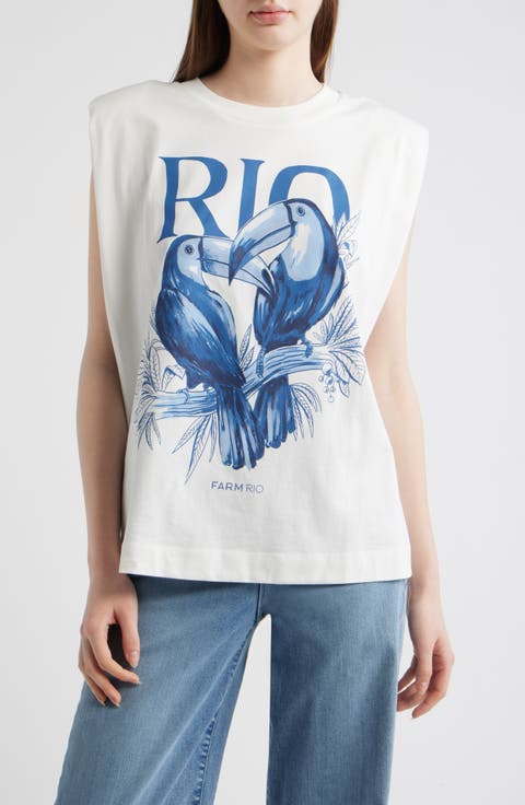 Toucan Rio Graphic Cap Sleeve Tank Top