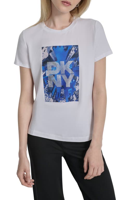 Dkny Skyscraper Graphic T-shirt In White