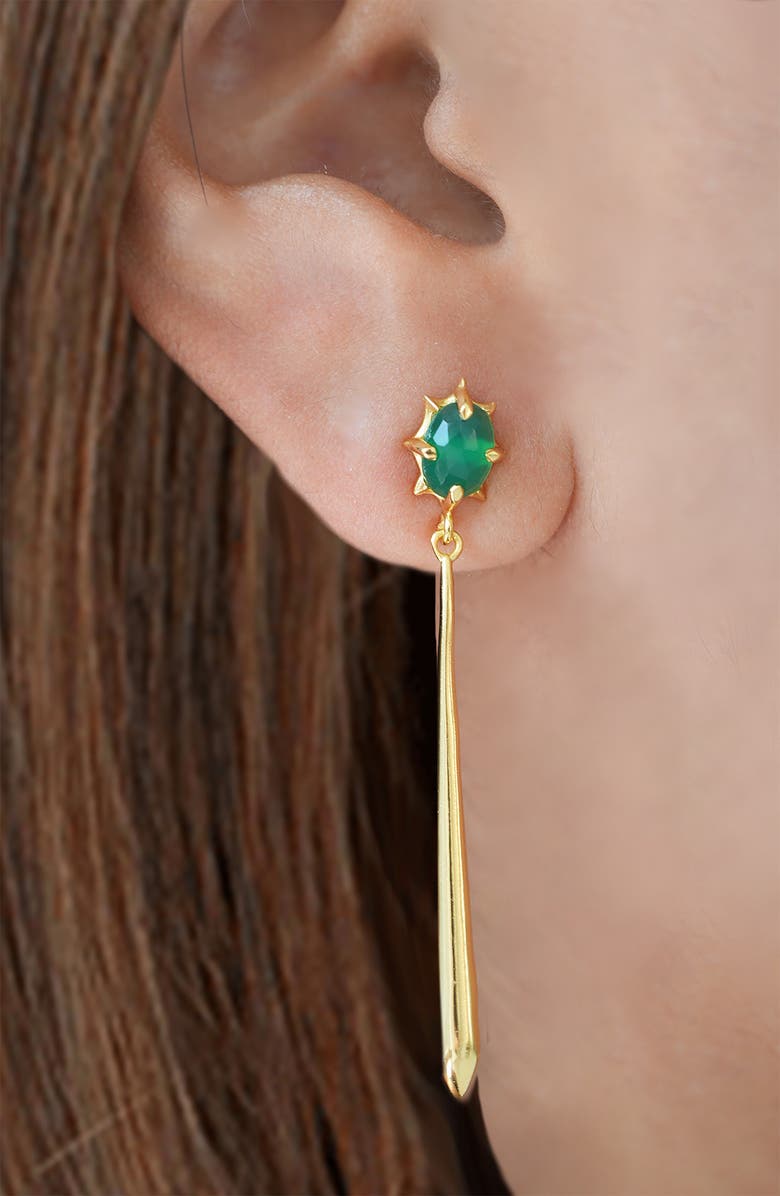 Argento Vivo Sterling Silver Linear Drop Earrings, Alternate, color, Gold